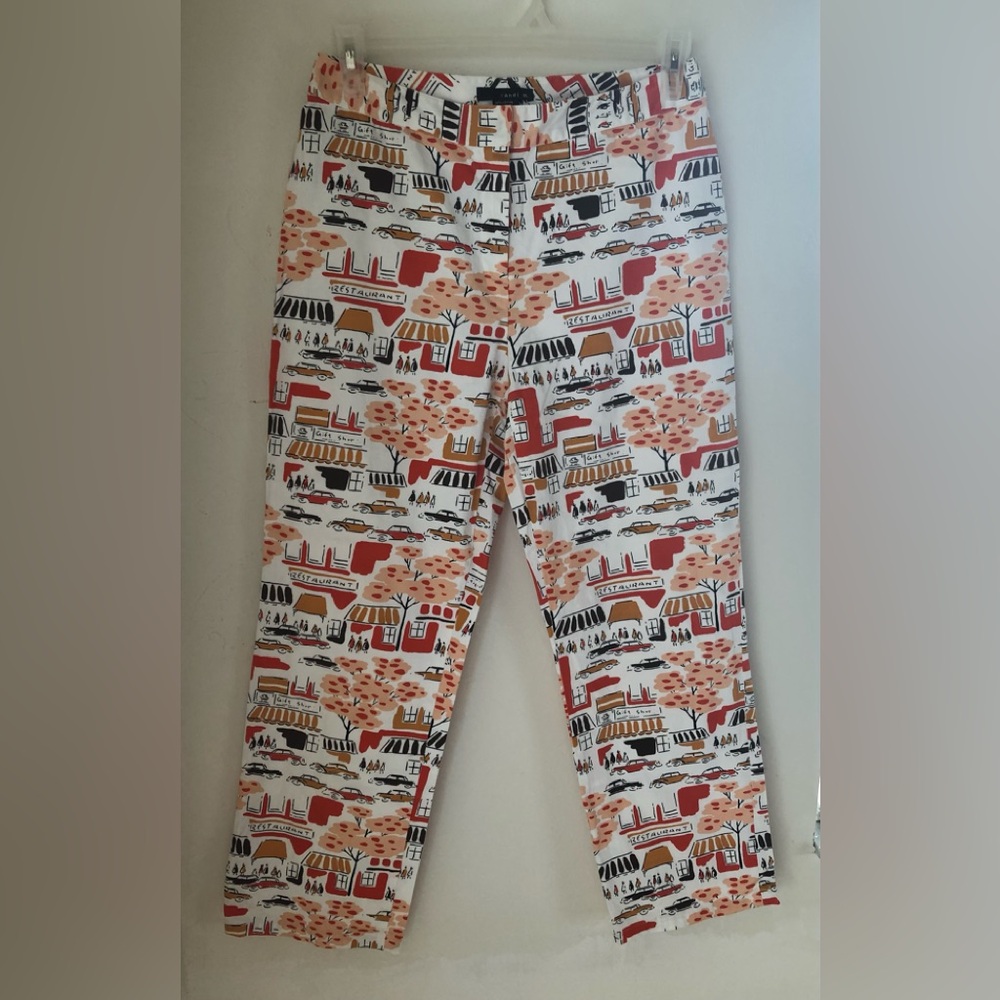 RANDI M. Womens Cropped Cotton Pants Size 10 Zipped Front